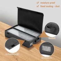 Boîtes de rangement en non-tissé pour cassettes audio, avec couvercle rabattable, double rangée de séparateurs, anti-poussière, pour collections musicales