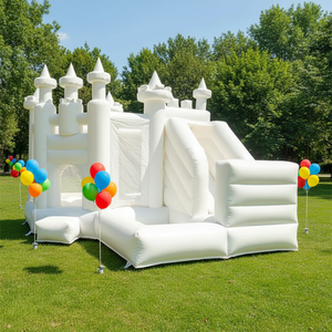 Structure gonflable commerciale combinée toboggan et château rebondissant pour enfants, idéale pour la location événementielle - Product Image 1