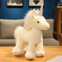 Boneka Unicorn Putih Lembut dan Halus, Mainan Hewan Kartun, Boneka Isi untuk Dekorasi Kamar Rumah, Hadiah untuk Anak Perempuan, Logo Custom, Grosir