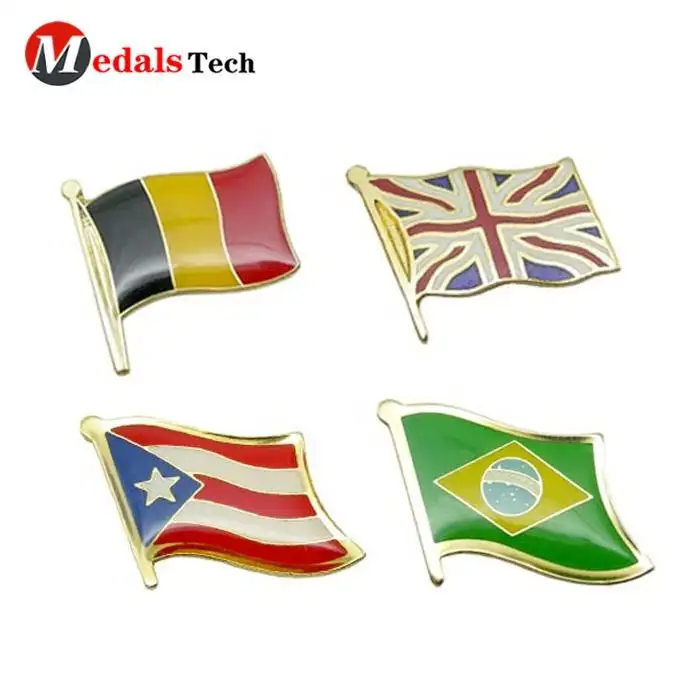 In stock epoxy sticker with printing variety peace national flag metal lapel pin for National day souvenir