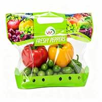 Sacs d'emballage alimentaire personnalisés en plastique de qualité alimentaire pour légumes, imprimés en héliogravure, pour choux frais et poivrons surgelés (visibles)