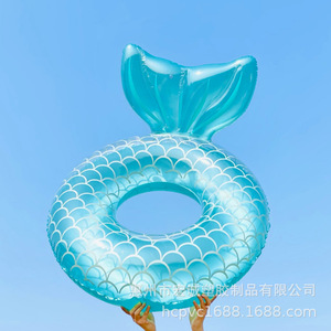 Anillo de natación inflable de PVC con forma de cola de sirena para adultos, para uso en parques acuáticos. - Product Image 4