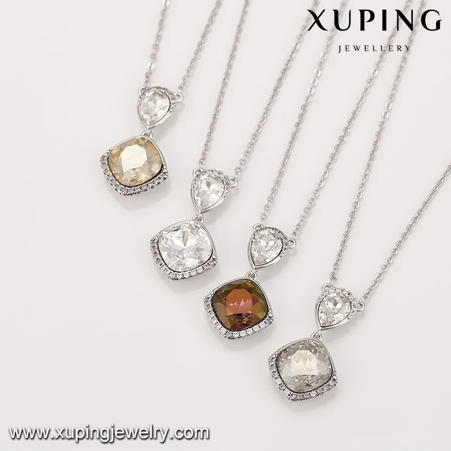 43798 XUPING Perhiasan Mode Multiwarna Kristal Liontin Produsen Austria Maju Kristal Liontin Kalung