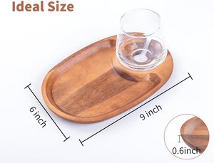 <span class=keywords><strong>Plateau</strong></span> <span class=keywords><strong>de</strong></span> service <span class=keywords><strong>individuel</strong></span> en bois d'acacia pour cocktail au <span class=keywords><strong>fromage</strong></span> et charcuterie Porte-verre intégré Apéritif à vin Bloc à découper divertissant - Product Image 6