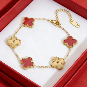 Explosiones de Moda: Lujoso Collar de <span class=keywords><strong>Acero</strong></span> <span class=keywords><strong>Inoxidable</strong></span> 18K con Patrón de Trébol de Cuatro Hojas y Fritillaria Grabado con Láser a Doble Cara, con Piedra Natural, Ideal para Fiestas - Product Image 3