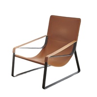 Chaise Selle de Luxe Léger Style Italien Moderne Minimaliste Nordique avec Accoudoirs en Métal pour Salon, Chambre, Bureau, Balcon