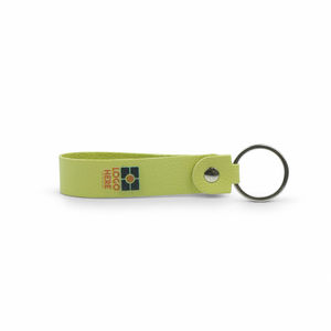 Llavero de cuero PU con lazo, colorido, promocional, regalo corporativo, fabricante OEM, color verde lima o personalizado - Product Image 1