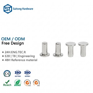 Rivet plat en fer galvanisé ST-0044 ISO 9001 CLASSE 4 Saitong Tête 3/8 Diamètre 2 mm pour pièces de moto et automobiles - Product Image 1
