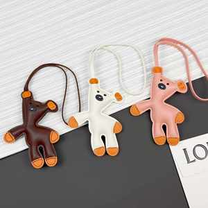 2025 New Bear Leather Keychain Fashion Luxury <b>Bag</b> Pendant High Quality Leather Car Keychain Accessories Designer <b>Bag</b> <b>Charms</b> - Product Image 5