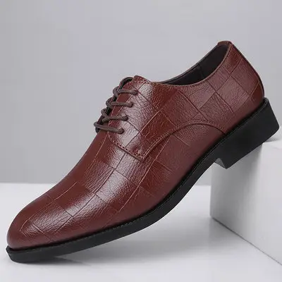 Người đàn ông của giày thường cộng với kích thước kinh doanh ăn mặc giày chỉ ren lên Giày cưới