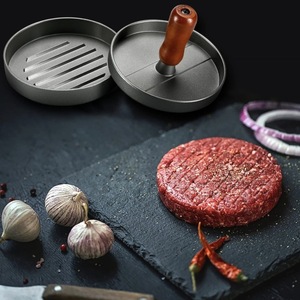 Presse à <span class=keywords><strong>mini</strong></span>-hamburgers manuelle à démoulage facile, antiadhésive, avec poignée en bois, en alliage d'aluminium, pour la préparation de burgers faits <span class=keywords><strong>maison</strong></span> - Product Image 5