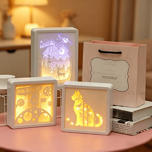 Solución de Regalo 3D, Decoración para Sala de Estar, Lámpara de Papel Artística, Luz Nocturna, Arte en Papel Recortado, Sombra, Amor, Animal, Ángel, Personalizado - Product Image 2