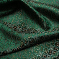 Dunkelgrüner Chinesischer Traditioneller Mongolischer Gewandstoff Brokat Jacquard für Herren Damen Kleidung Hemd Vorhang Sofa