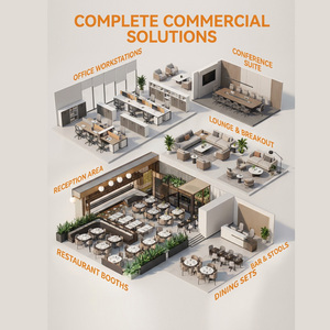 Conjunto de Muebles Comerciales, Mesa Cuadrada y Silla Tapizada en Cuero, Asientos de Alta Gama Personalizados para Restaurante - Product Image 4