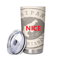 Mug de voyage personnalisé à thème Saipan avec impression graphique, idéal pour la maison, le bureau, les activités de plein air et comme cadeau pour les occasions spéciales