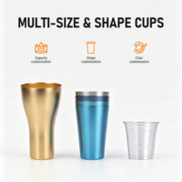 Tasses métalliques pour boissons froides, personnalisables avec logo, pour bière, verre à cocktail en forme d'œuf, tasse réutilisable pour bière et café