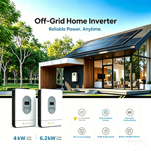 Onduleur hybride 4kW/6.2kW/10kW/11kW, onduleur solaire avec contrôleur de charge MPPT, onduleur hors réseau à onde sinusoïdale pure pour la maison, haute efficacité 4kW/ - Product Image 2