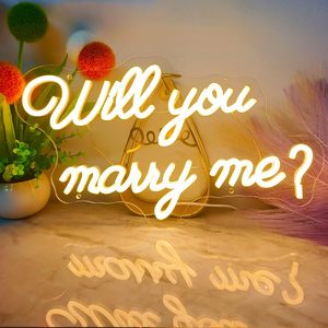 IPixel personalizado Marry Me LED diseño de neón <span class=keywords><strong>para</strong></span> <span class=keywords><strong>parejas</strong></span> amantes regalos boda Will You Marry Me Wall Art Led Signs luces de neón - Product Image 1