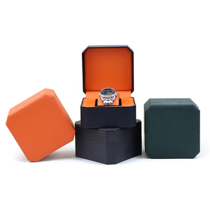 Boîte à montre en cuir PU octogonale de haute qualité, boîte de rangement pour une seule montre, boîte cadeau pour hommes et femmes, montre de business - Product Image 1