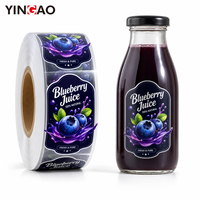 Étiquette autocollante personnalisée, imperméable, résistante au froid, avec n'importe quel logo, pour l'emballage de jus de fruits et de boissons