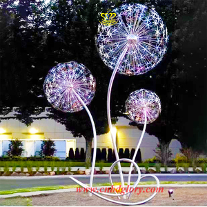 Escultura de diente de león de acero inoxidable Artesanía de metal Versátil Navidad Halloween Día nacional Ángel Hada Música Amor Moda - Product Image 3