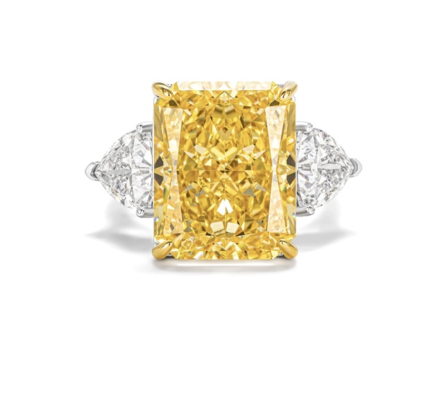 Fancy Yellow Lab Grown Diamond Ring IGI Certified 8ct Radiant Cut 14K 18K Gold Luxury Engagement Wedding Jewelry