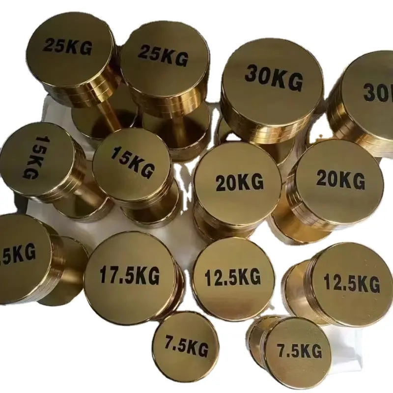 Good Quality Heavy Use Commercial Gym Club Fitness Equipment Accessories Golden Color Dumbbells