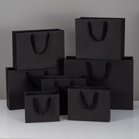 Sacs d'emballage Ching TA et sacs en papier noir avec logo personnalisé pour vêtements et coffrets cadeaux en pelliculage mat