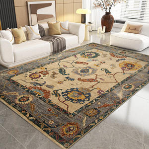 Tapis en velours cristal style persan, tapis rectangulaire à motifs floraux, antidérapant, pour salon, chambre à coucher, tapis de sol en fibre de polyester - Product Image 1