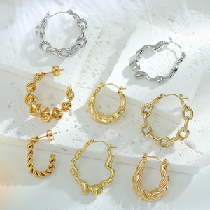 2025년 신상품 트렌디 주얼리 여성 파티 선물용 볼드 스테인리스 스틸 링 귀걸이 - Product Image 2