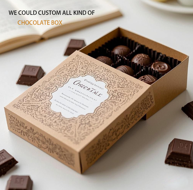 Custom Round Bonbon Chocolate Packaging Box Candy Circle Heart Shape Chocolate Truffle bar Gift 2 Piece Rigid Boxes