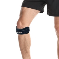 Boer Black Patella Knee Strap Adjustable Neoprene Patellar Tendon Support Band Knee Pain Relief Brace for Powerlifting Gym