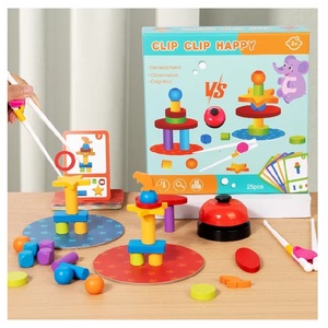 Castor en bois bloc de construction pince pince maternelle enfants éducation précoce Puzzle famille <span class=keywords><strong>jeu</strong></span> de société bloc de construction jouet - Product Image 1
