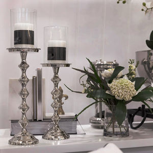 Bougeoir élégant avec votive en verre pour décoration de centres de table de mariage Candélabre dernier cri avec votive en cristal - Product Image 3