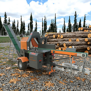 Processeur de bois <span class=keywords><strong>mobile</strong></span> automatique 20T, machine hydraulique pour le traitement du bois, machine à bois, coupe- et fendeuse de bûches - Product Image 1