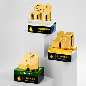 Crystal Anniversary <b>Trophy</b> 5 10 15 20 Years Laser <b>Engraved</b> Digital Printing Business Gift Conference Award Supply - Product Image 4