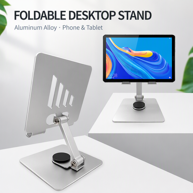 360 Degree Rotating Aluminium Desktop Tablet Stand Adjustable Portable Tablet PC Stand for Office Studio, Wholesale OEM ODM