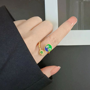 Wholesale Anti Stress <b>Ring</b> Colorful Zircon Copper Gold Plated Rotating <b>Adjustable</b> <b>Rings</b> Butterfly Flower Jewelry For Women - Product Image 2