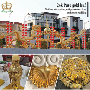 9.33*9.33cm 24k vera foglia d'oro per statua di Buddha doratura decorazione artigianale per esterni cornice antica restauro fogli oro puro - Product Image 6