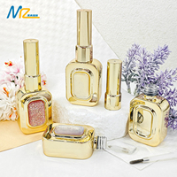Bouteilles en verre électroplaqué or de style luxe, personnalisables en gros, flacons vides pour gel à ongles avec patch en verre disponible