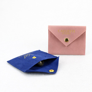 Bolsa de Joyería de Lujo Tipo Sobre, Bolsas de Embalaje de Joyería de Gamuza con Logotipo Personalizado, Bolsas de Regalo de Terciopelo para Joyería - Product Image 2
