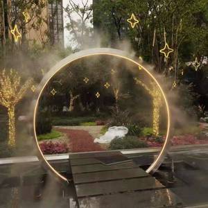 Grande sculpture ronde minimaliste en acier inoxydable pour l'extérieur Anneau de pulvérisation personnalisé Ornement en métal Statue abstraite personnalisée - Product Image 6