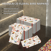 Serviettes de table jetables personnalisées modernes à motifs floraux et oiseaux, serviettes de toilette en papier pour anniversaires, mariages et fêtes – Vente chaude en gros