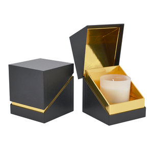 Eco-friendly Recycled Kraft Custom Black Round Jar Set Paper Gift Candle Packaging Box