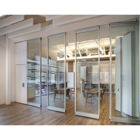 Poste de travail de bureau, cloison mobile sans rail de haute qualité, isolation acoustique, cloison pliante en verre amovible