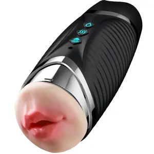 Oral And Vaginal Dual Head Intelligent Heating Male Masturbator Pocket Pussy Men Stroker Masturbation Cup For Man Gay Sex Toys