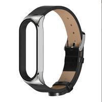 Bracelet de montre intelligente en cuir véritable PU Mijobs pour Xiaomi Mi Band 3 4 5 6 7 Accessoires