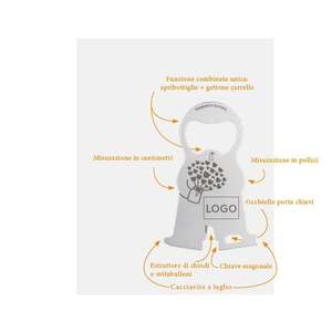Dcm Design Little Man - Destapador de Botellas Multifunción de Acero Inoxidable con Regla y Destornillador, de Italia, para Uso Diario - Product Image 2