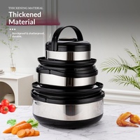 Moderner Edelstahl-Reiskochtopf mit Wärmespeicherfunktion, Quadratische Lunchbox mit Großer Kapazität und Griff