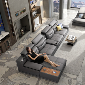 休闲模块化真皮沙发沙发套装豪华卧室家具纸箱沙发舒适耐用深沙发当代现代 - Product Image 6